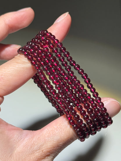 Wine Purple Garnet Bracelets, 4mm