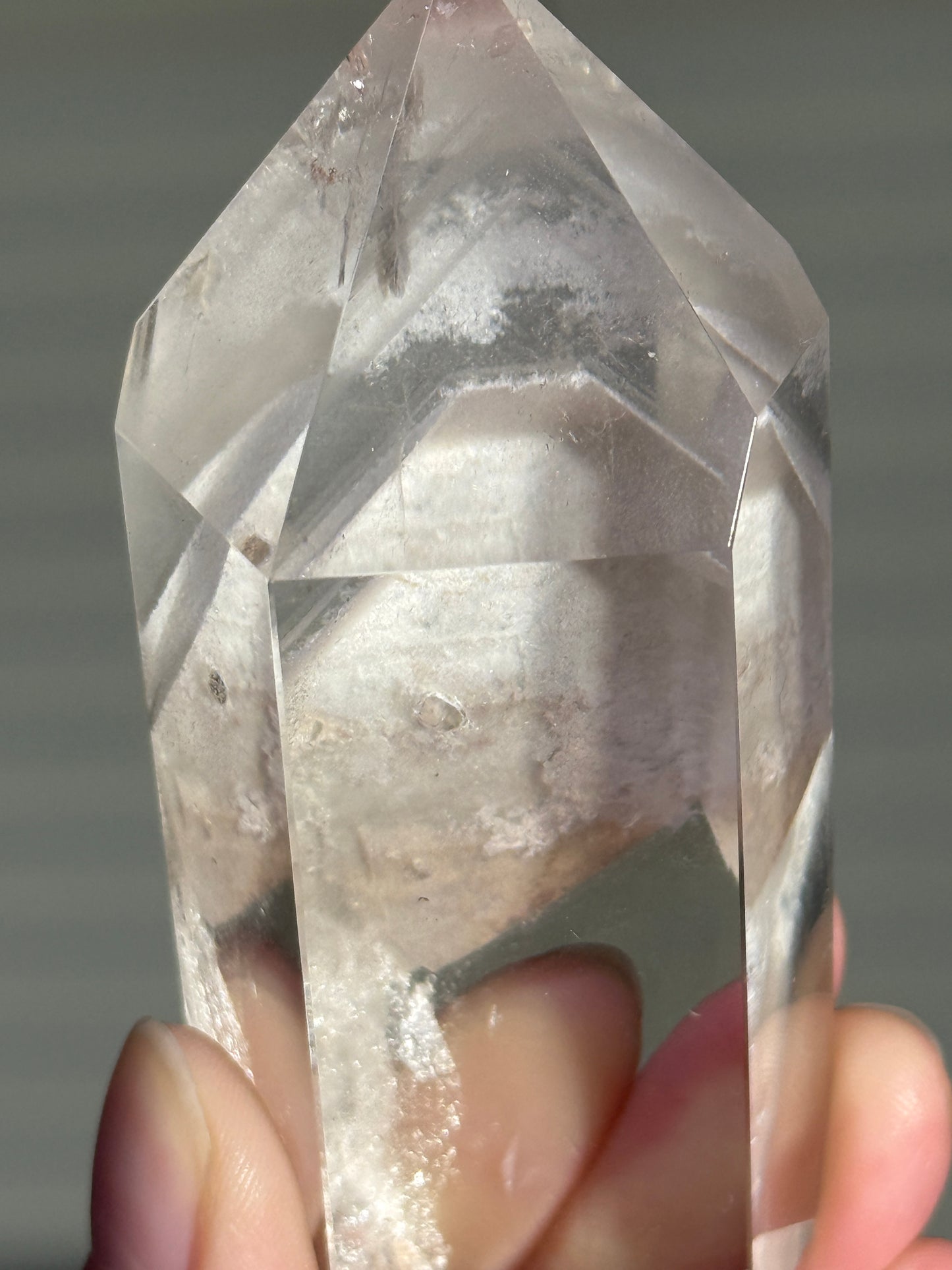 Large Chunky White Phantom Lodalite Tower With Manifestation Quartz, Brazil