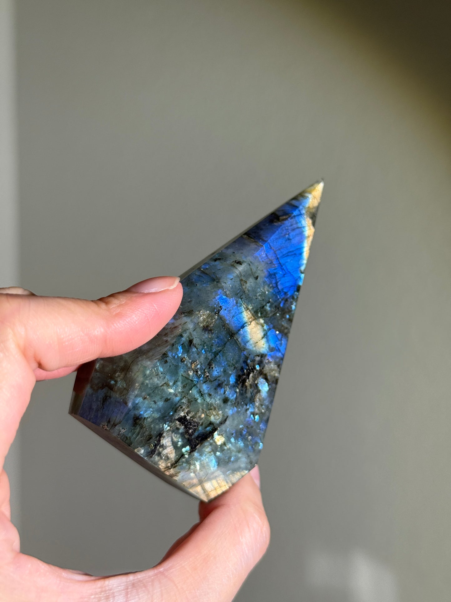 Gorgeous Blue Labradorite Pyramid, Madagascar