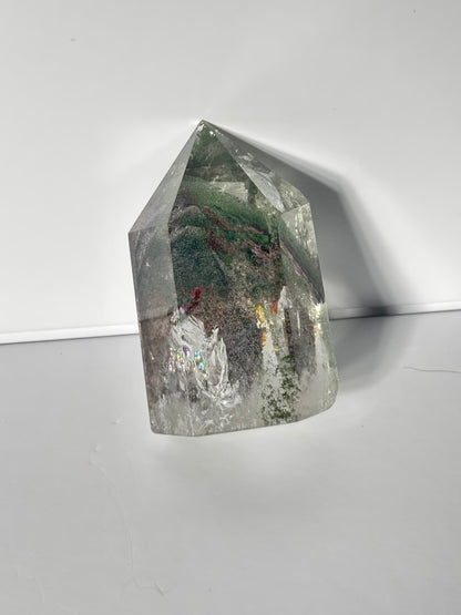 High Quality Green Phantom Chlorite & Lodalite Tower, Brazil