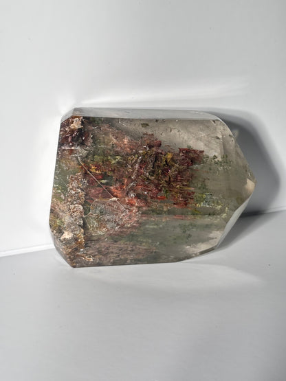 Large Collector’s Grade Bicolor Epidote x Green Amphibole Quartz Tower, Zambia