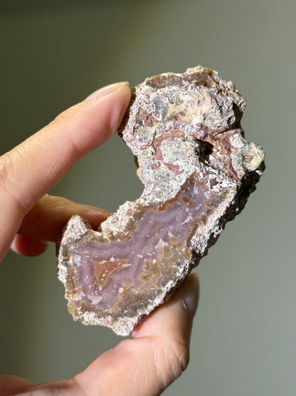 Large Mossy Purple Pink Laguna Agate, Mexico