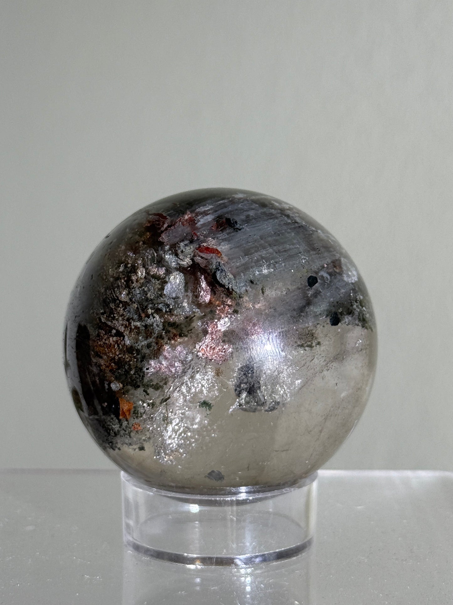 High Quality Colorful Garden Quartz Sphere With Hematite, Zambia