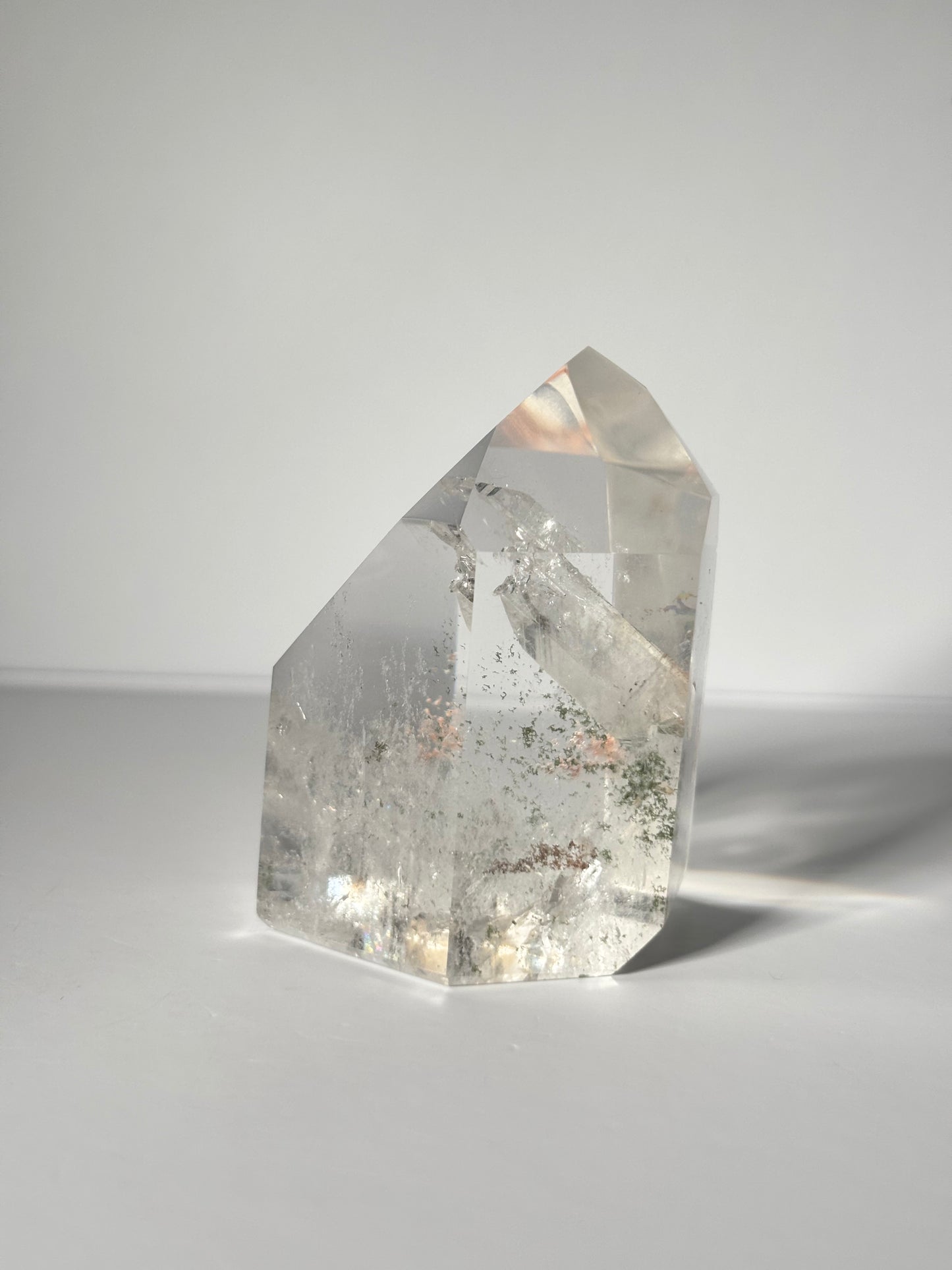 Large Rare Manifestation Quartz (Crystal in Crystal) Tower With Green Chlorite, Brazil