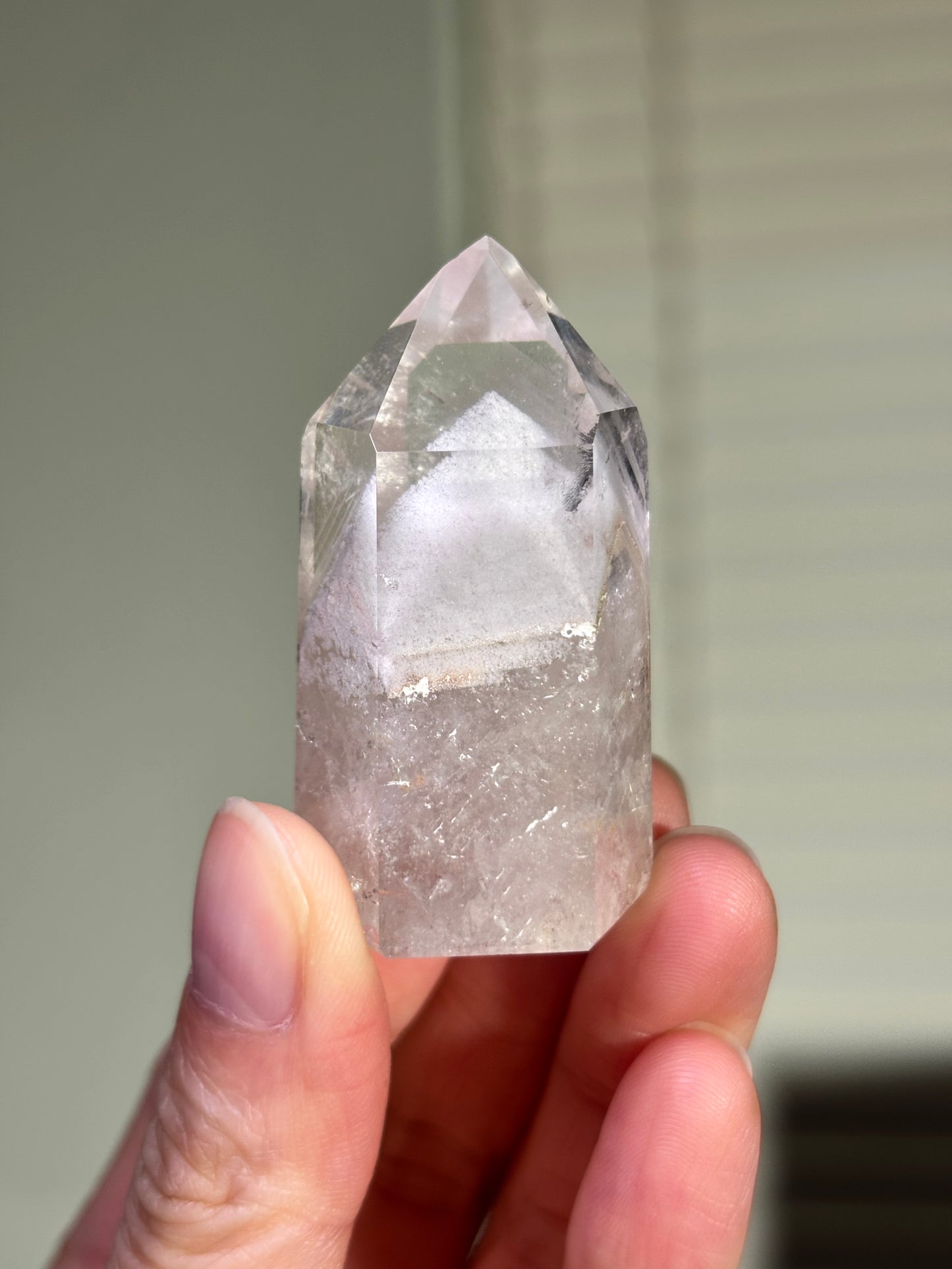 High Quality White Phantom Lodalite Quartz Tower, Brazil