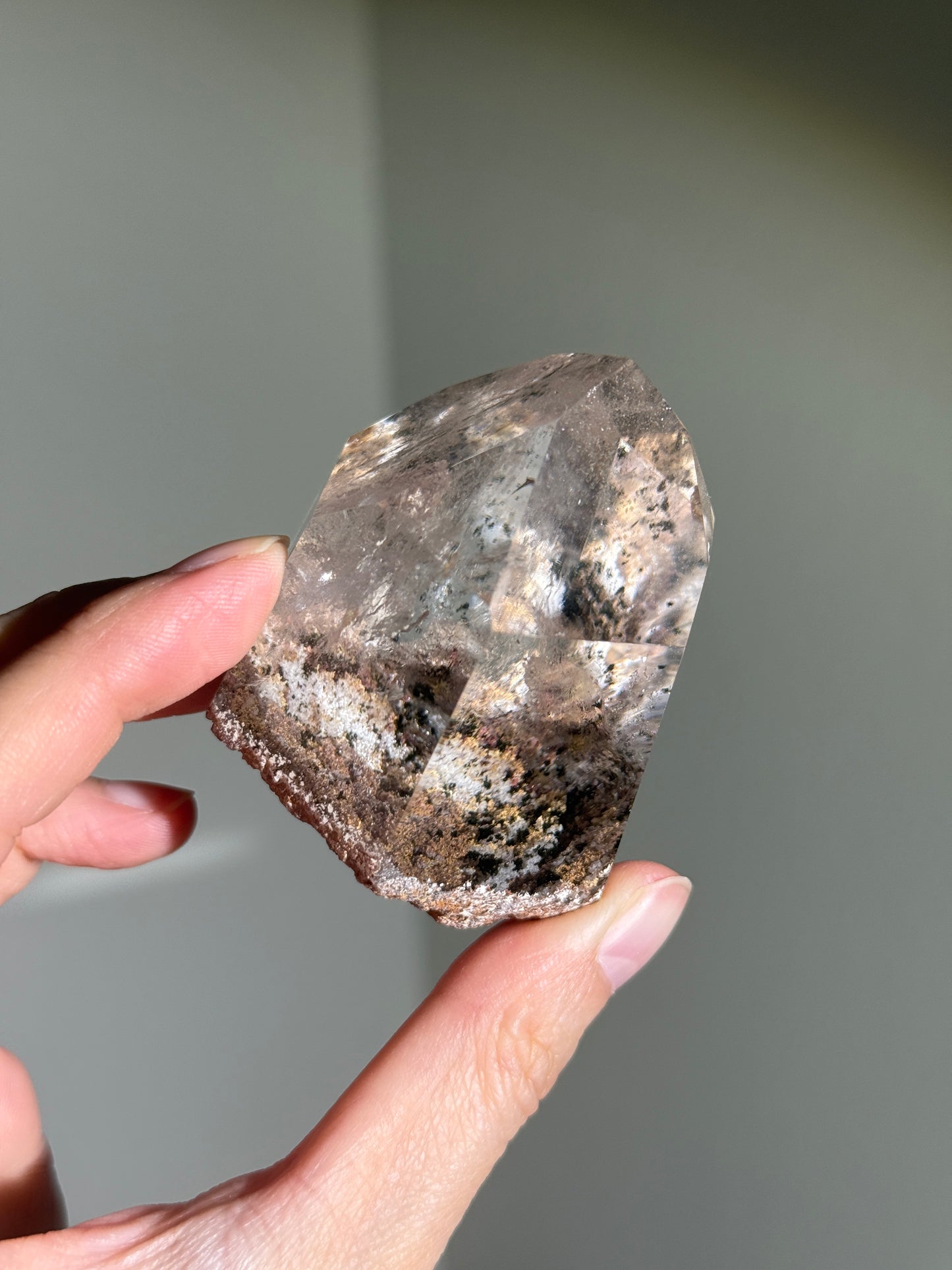 High Quality Large Pink Lodalite Quartz Point, Brazil