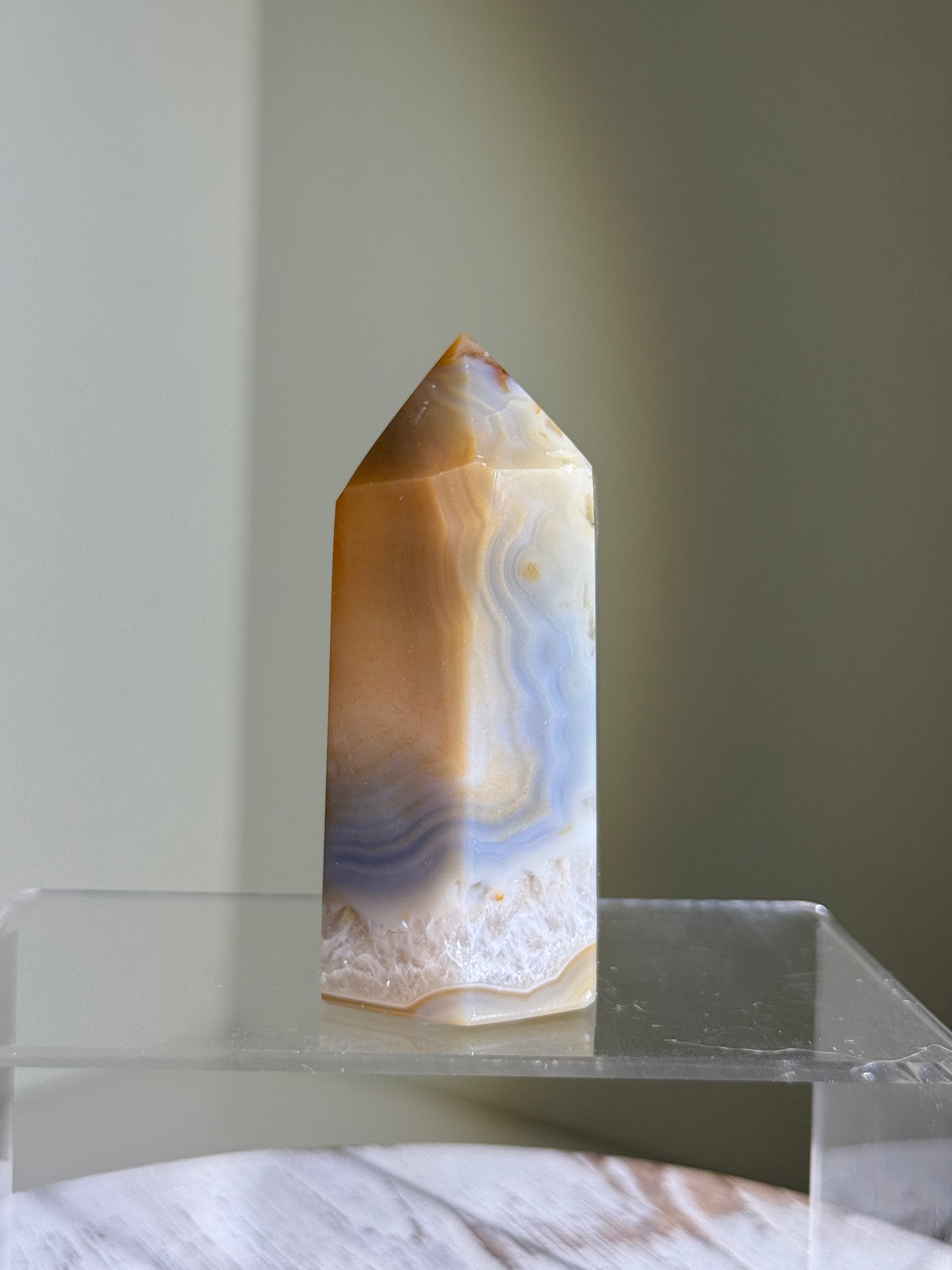 Caramel Golden Druzy Agate Tower, Brazil
