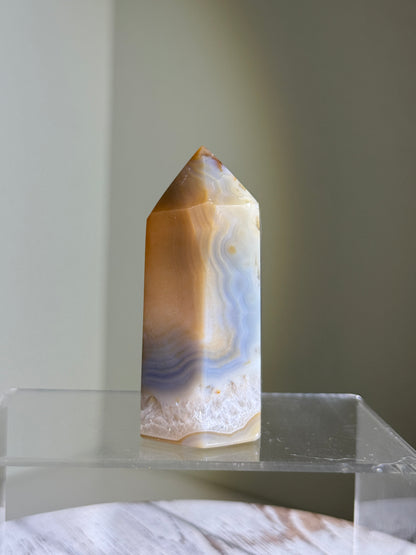 Caramel Golden Druzy Agate Tower, Brazil