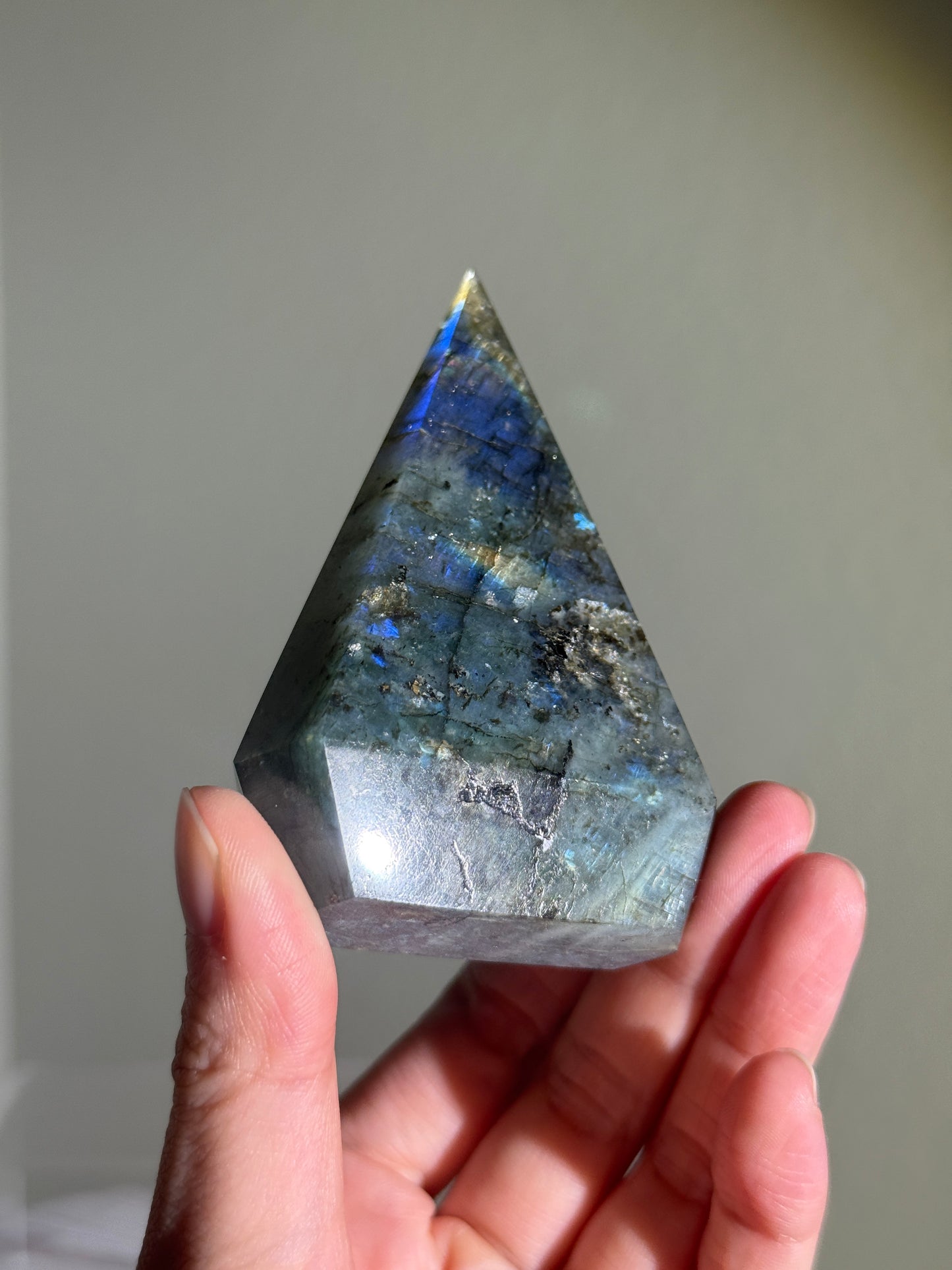 Gorgeous Blue Labradorite Pyramid, Madagascar