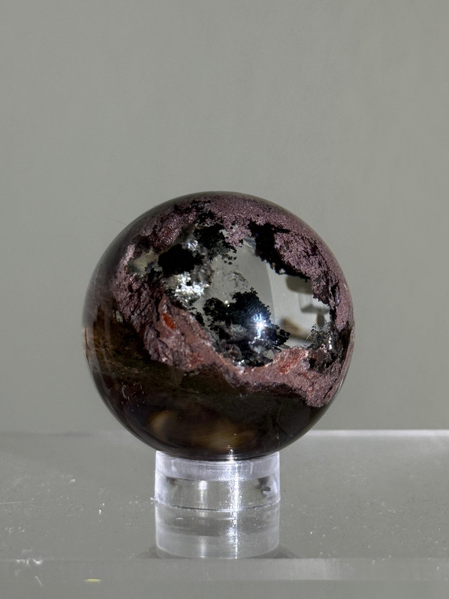 High Quality Water Clear Pink Garden Quartz Sphere, Brazil