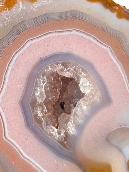 High Quality Druzy Pink Zhanguo Agate Pair, China