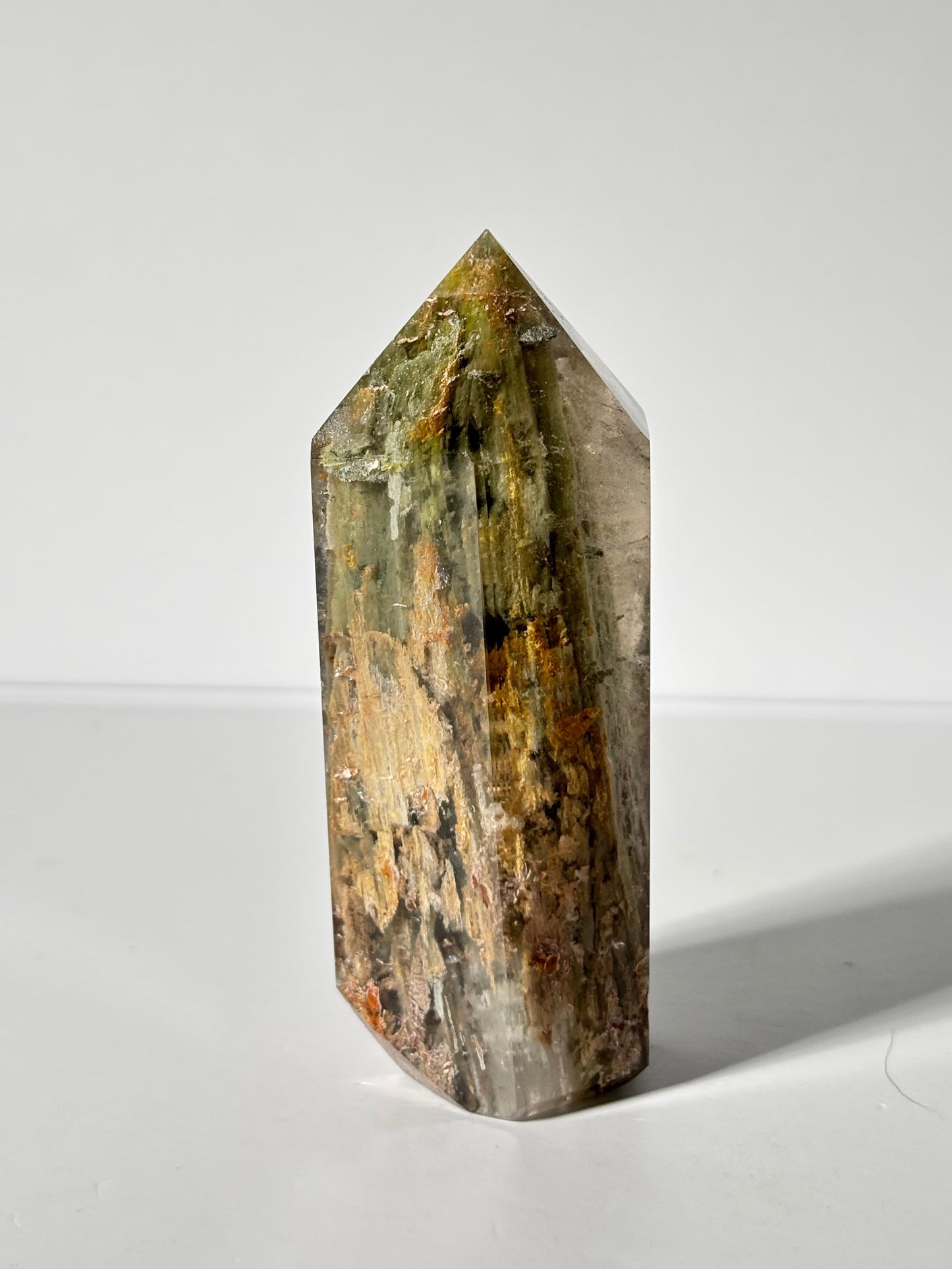 High Quality Rare Bright Green & Yellow Lodalite Quartz Tower, Zambia