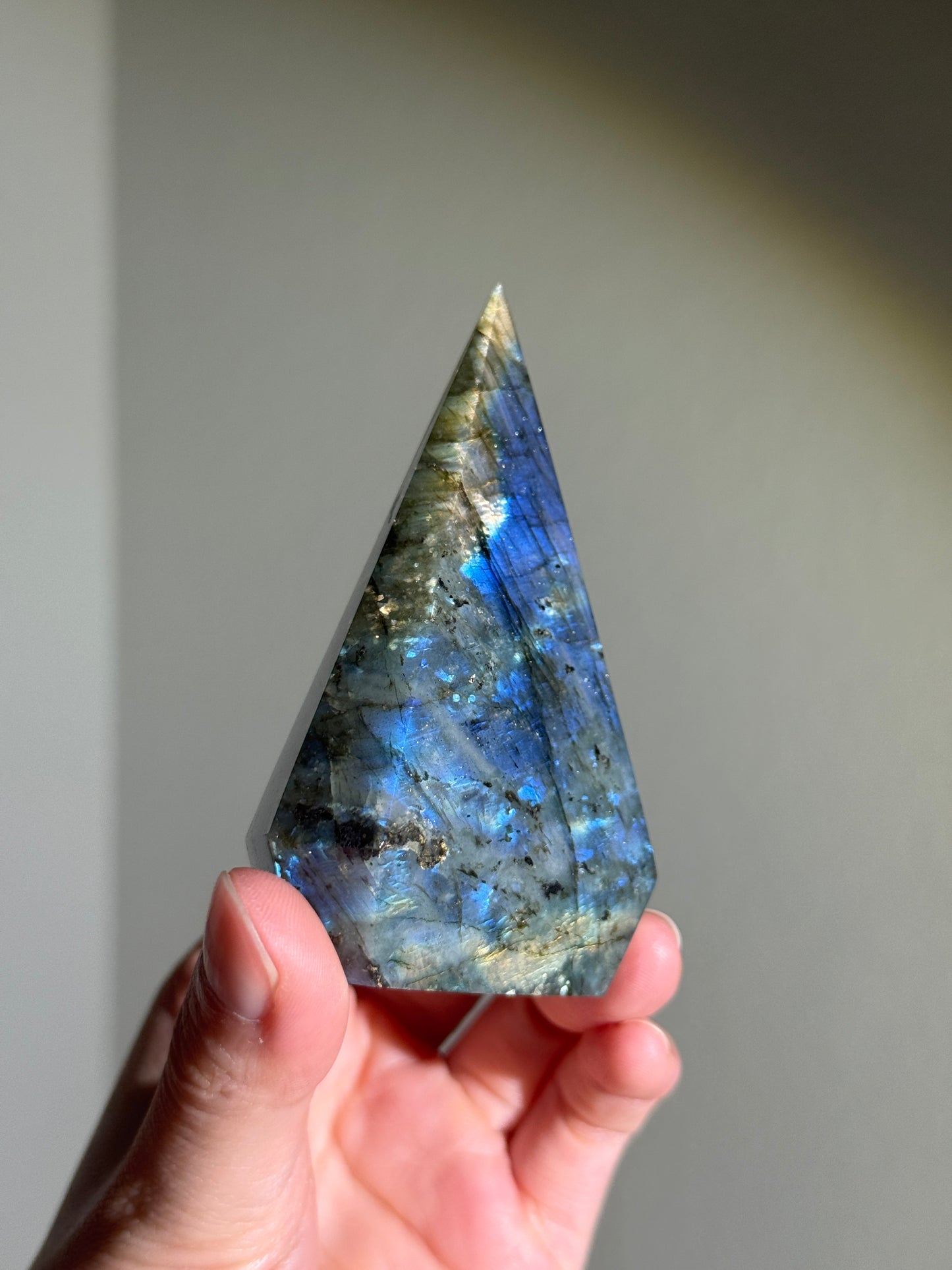 Gorgeous Blue Labradorite Pyramid, Madagascar