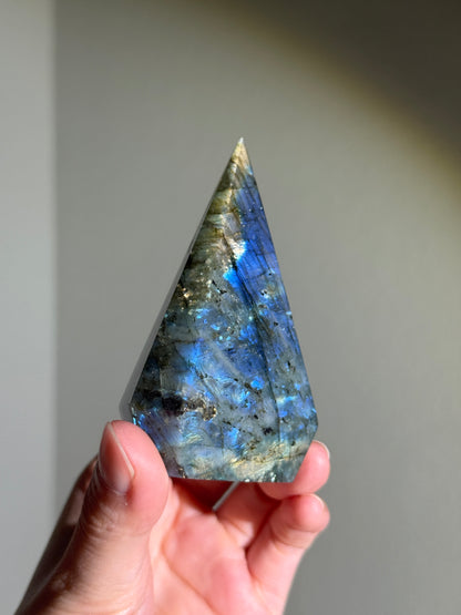 Gorgeous Blue Labradorite Pyramid, Madagascar