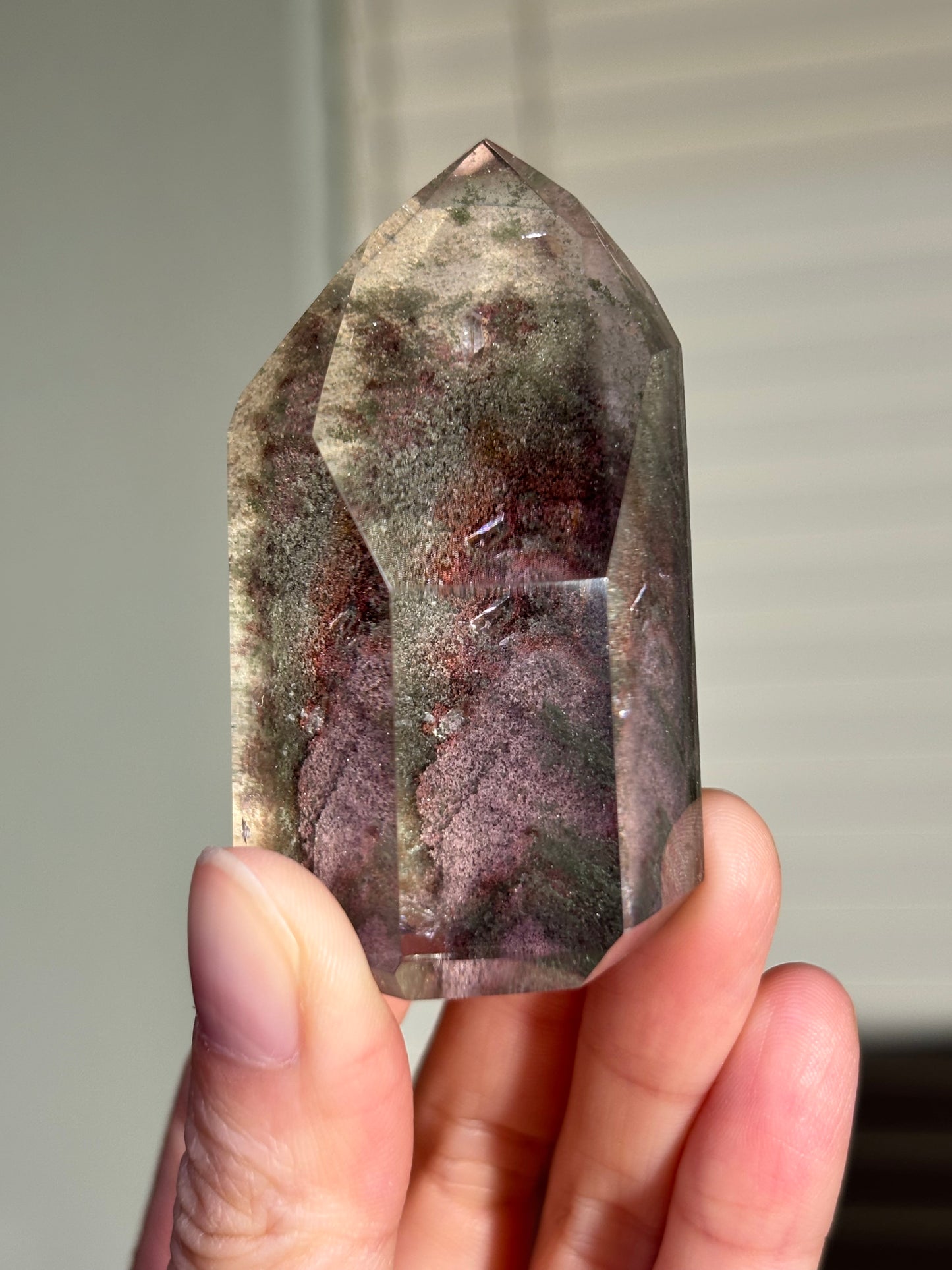 Chunky High Quality Water Clear Phantom Garden Quartz Tower, Brazil