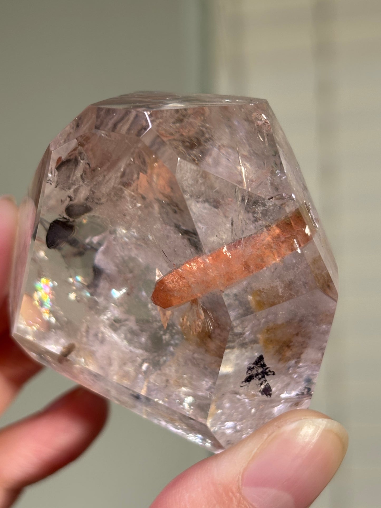 Rare Hematoid Coated Penetrator Quartz Freeform, Brazil