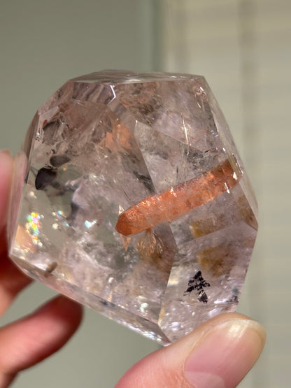 Rare Hematoid Coated Penetrator Quartz Freeform, Brazil