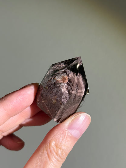 High Quality Phantom Pink Green Garden Quartz Tower, Zambia