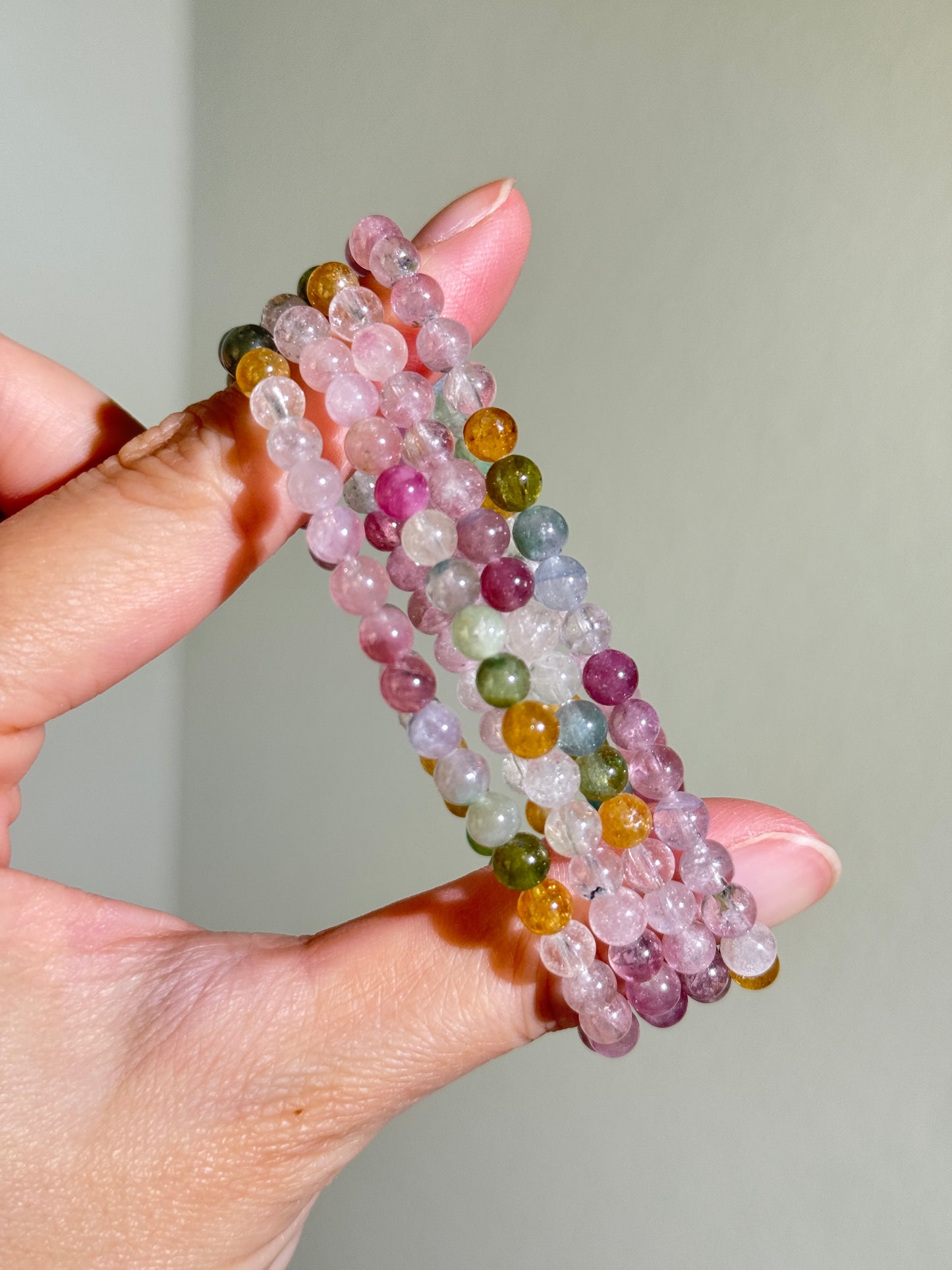 Candy Watermelon Tourmaline Bracelets, 5mm