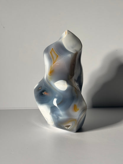 Large Chunky Orca Agate Flame, Madagascar