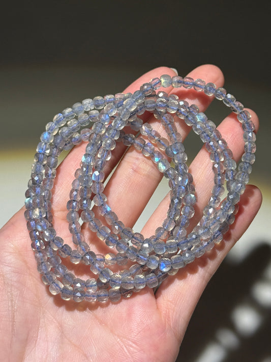 Faceted Labradorite Bracelets, 4.5mm