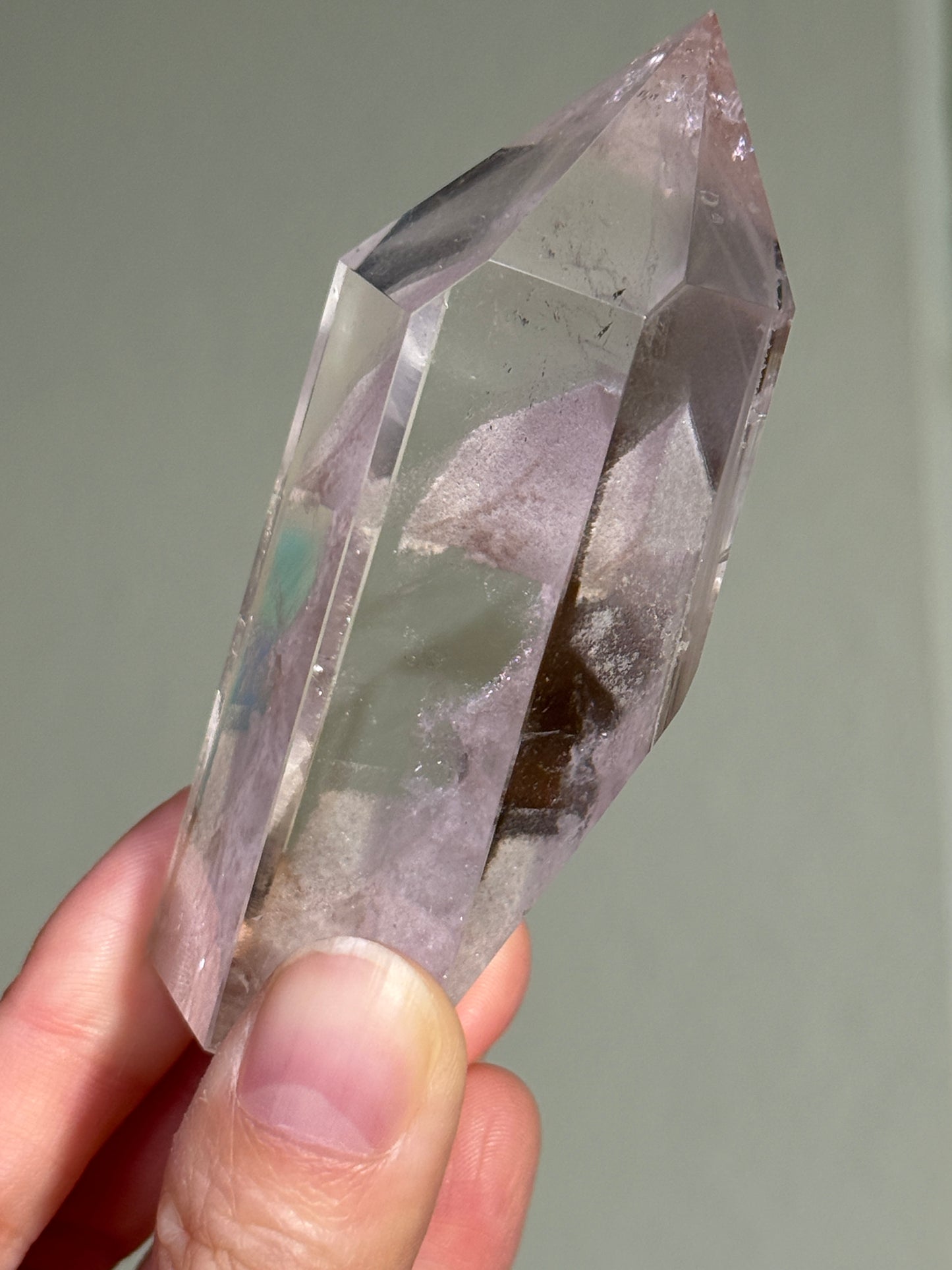 Large Chunky White Phantom Lodalite Tower With Manifestation Quartz, Brazil