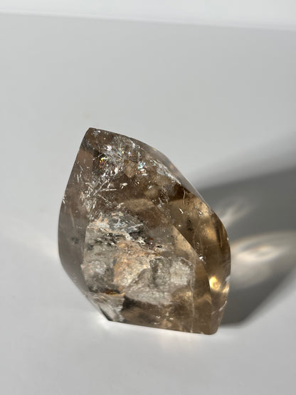 Spooky Black Rutile on Lodalite In Smoky Quartz Flame, Brazil