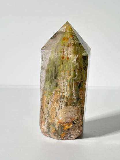 High Quality Rare Bright Green & Yellow Lodalite Quartz Tower, Zambia