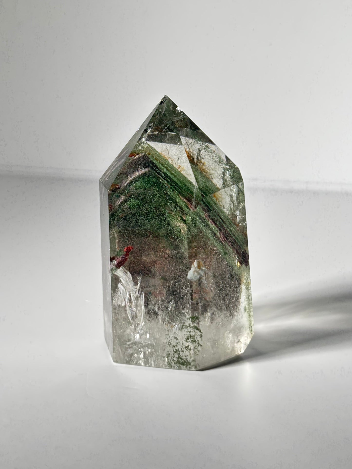 High Quality Green Phantom Chlorite & Lodalite Tower, Brazil