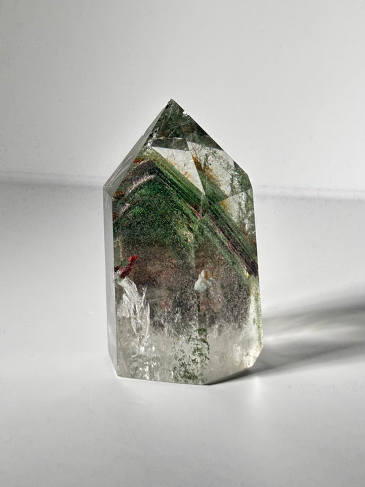 High Quality Green Phantom Chlorite & Lodalite Tower, Brazil