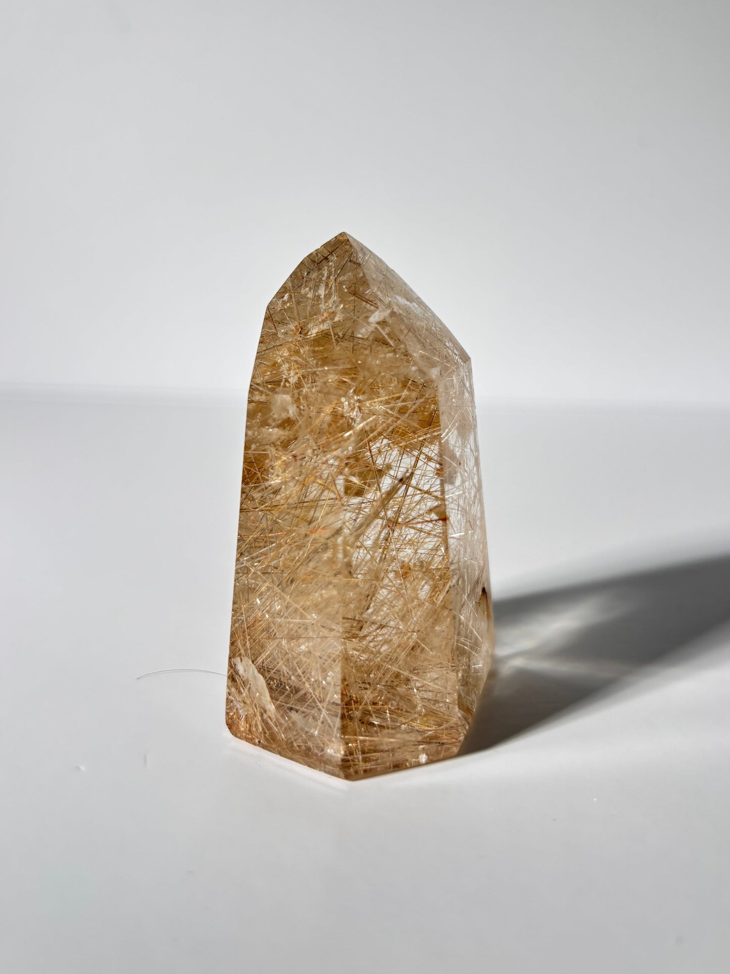 High Quality Chunky Unique Peachy Pink Rutile Quartz Tower, Brazil