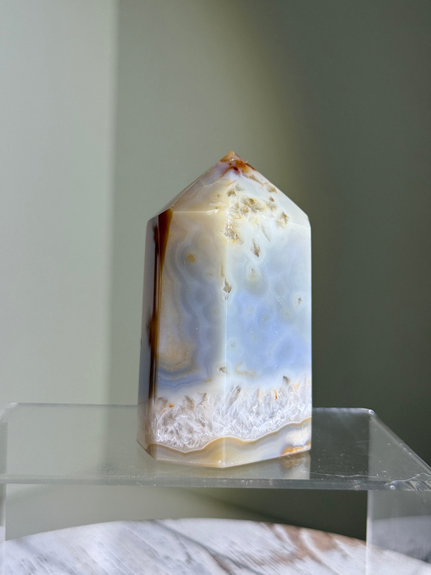 Caramel Golden Druzy Agate Tower, Brazil