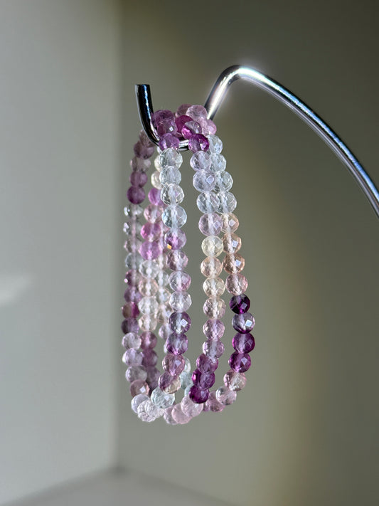 Faceted Fluorite Bracelets, 5mm