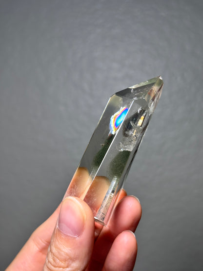 High Quality Large Water Clear Phantom Green Chlorite & Lodalite Tower, Brazil