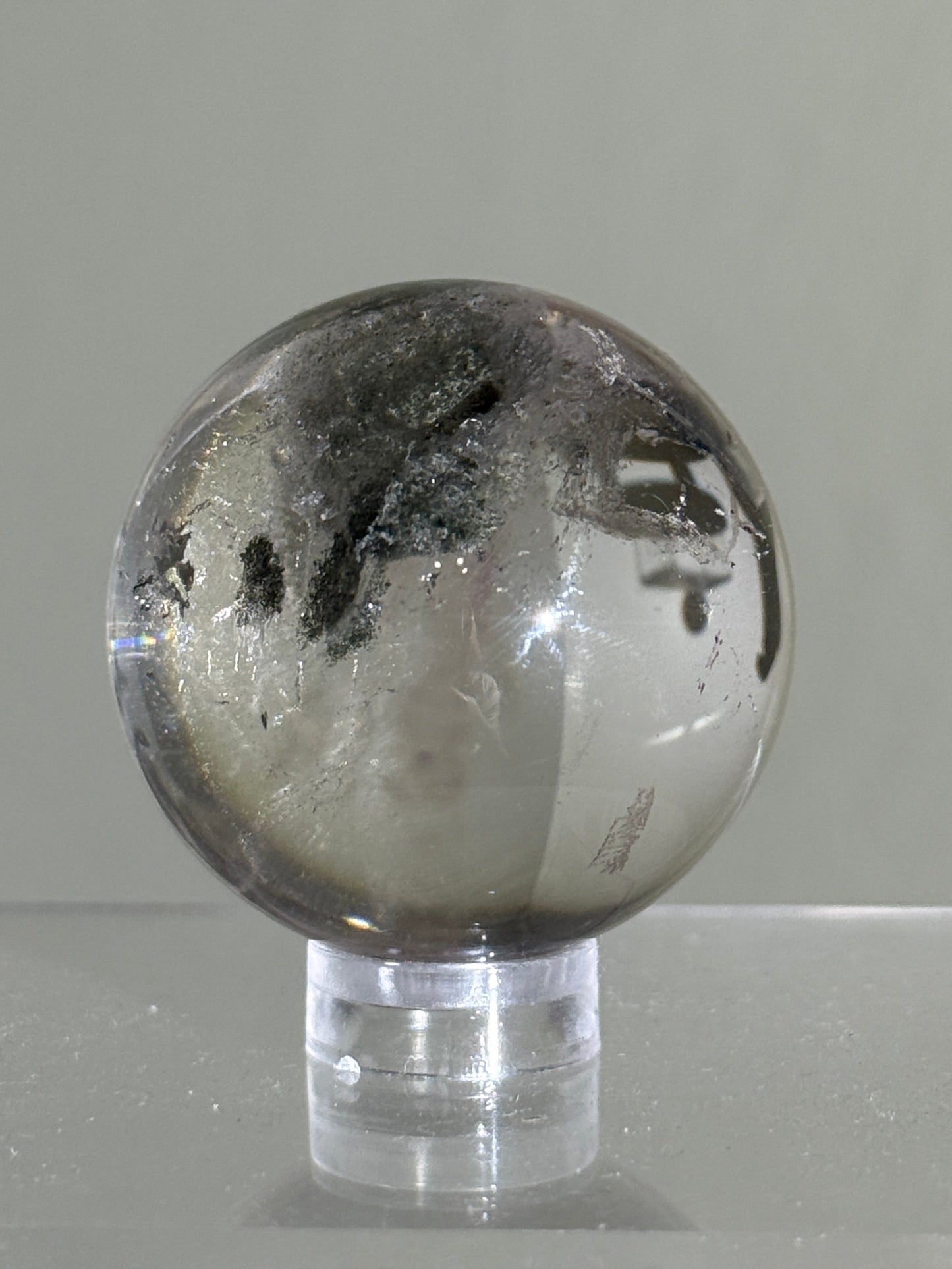 High Quality Water Clear Sage Green Garden Quartz Sphere, Brazil