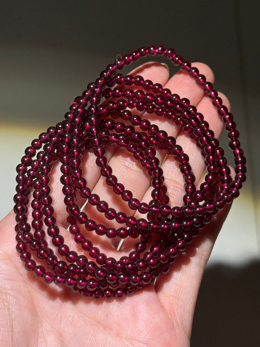 Wine Purple Garnet Bracelets, 4mm
