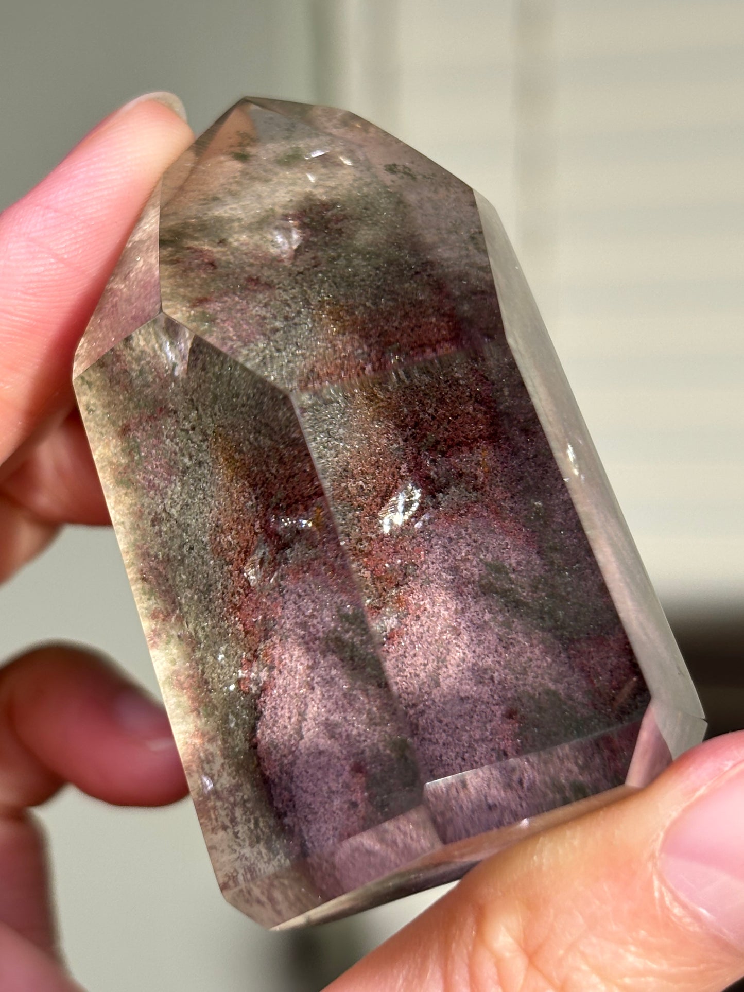 Chunky High Quality Water Clear Phantom Garden Quartz Tower, Brazil