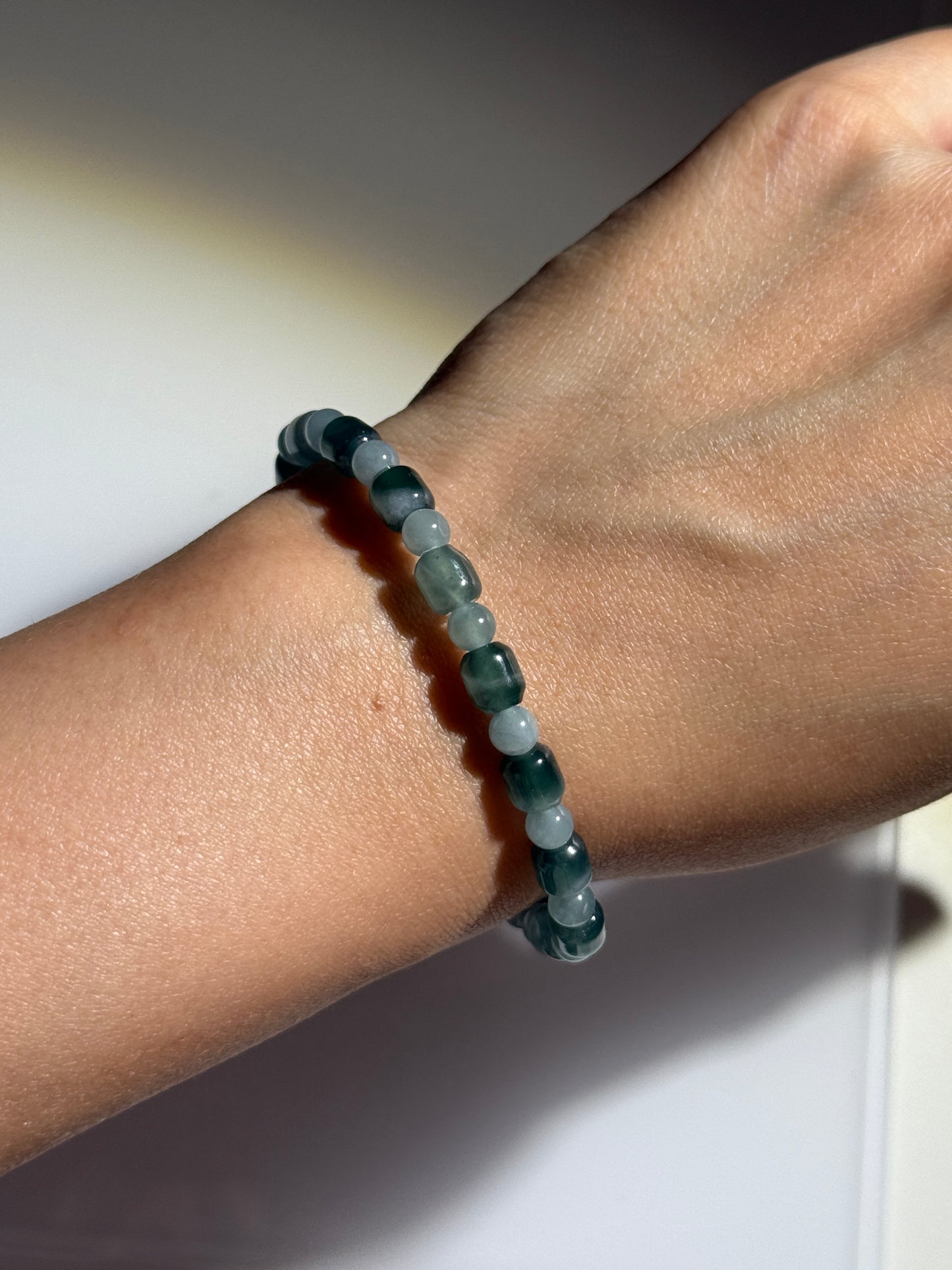Blue Water Jade Bracelets, 6mm