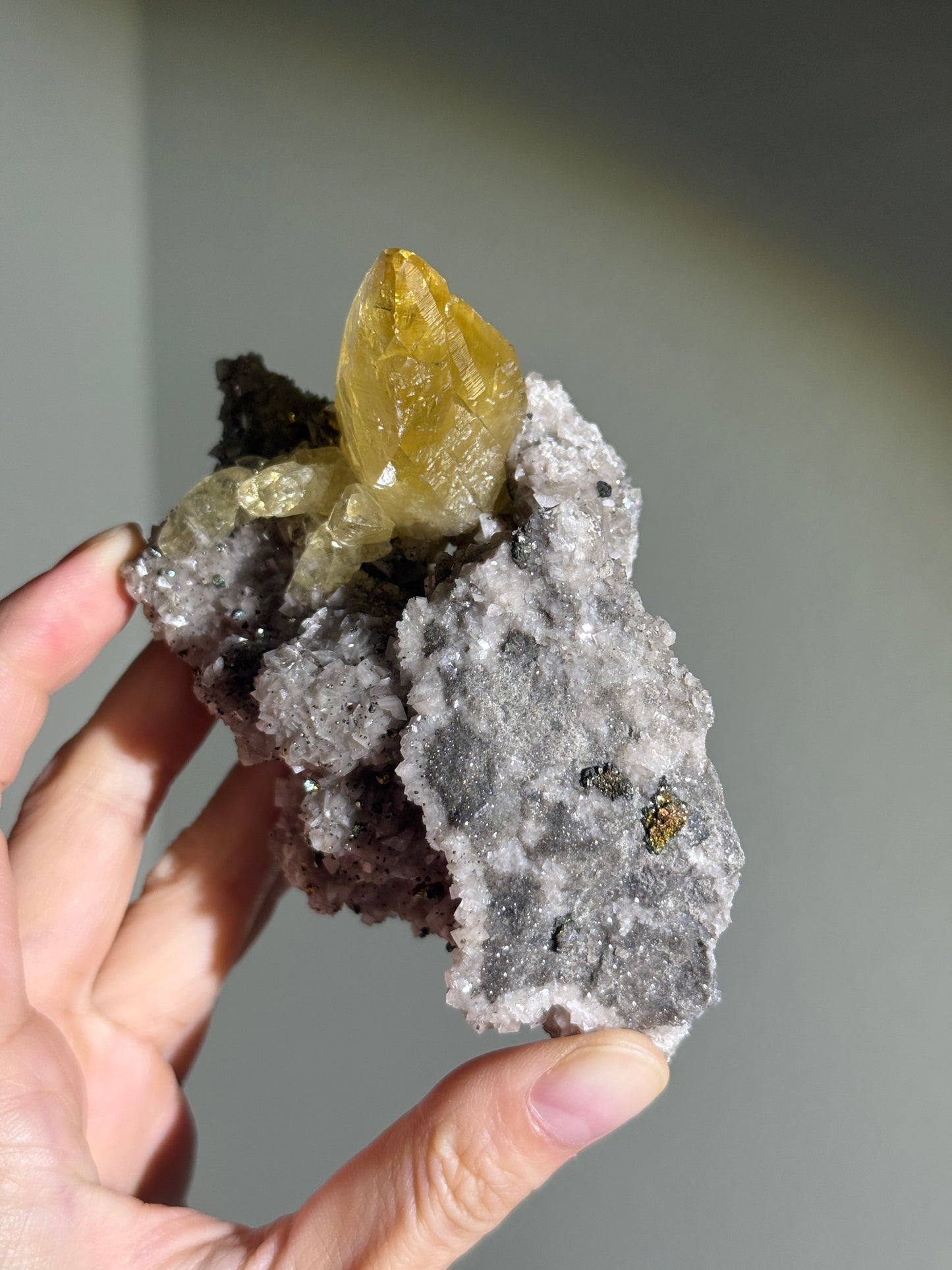High Quality Large Sweetwater Mine Honey Calcite On Dolomite With Chalcopyrite, USA
