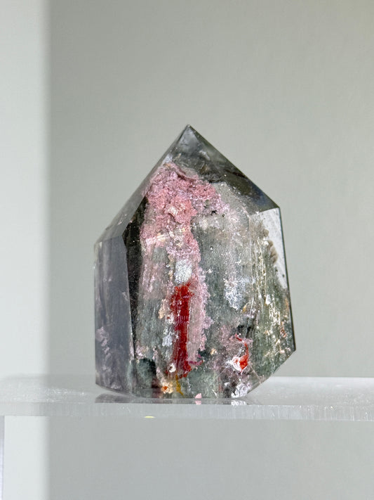 High Quality Mint Green & Pink Garden Quartz Tower, Zambia