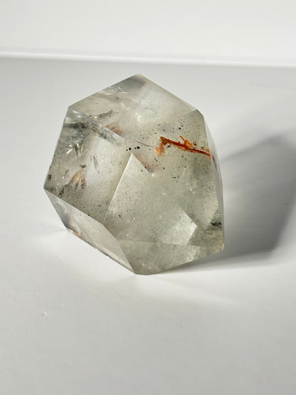 Rare Funky Grey Phantom Quartz Tower With Penetrator, Brazil