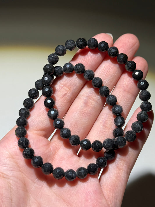 Faceted Wuji Jade Bracelets, 6.5mm