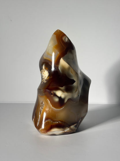 Large Orca Carnelian Agate Flame, Madagascar