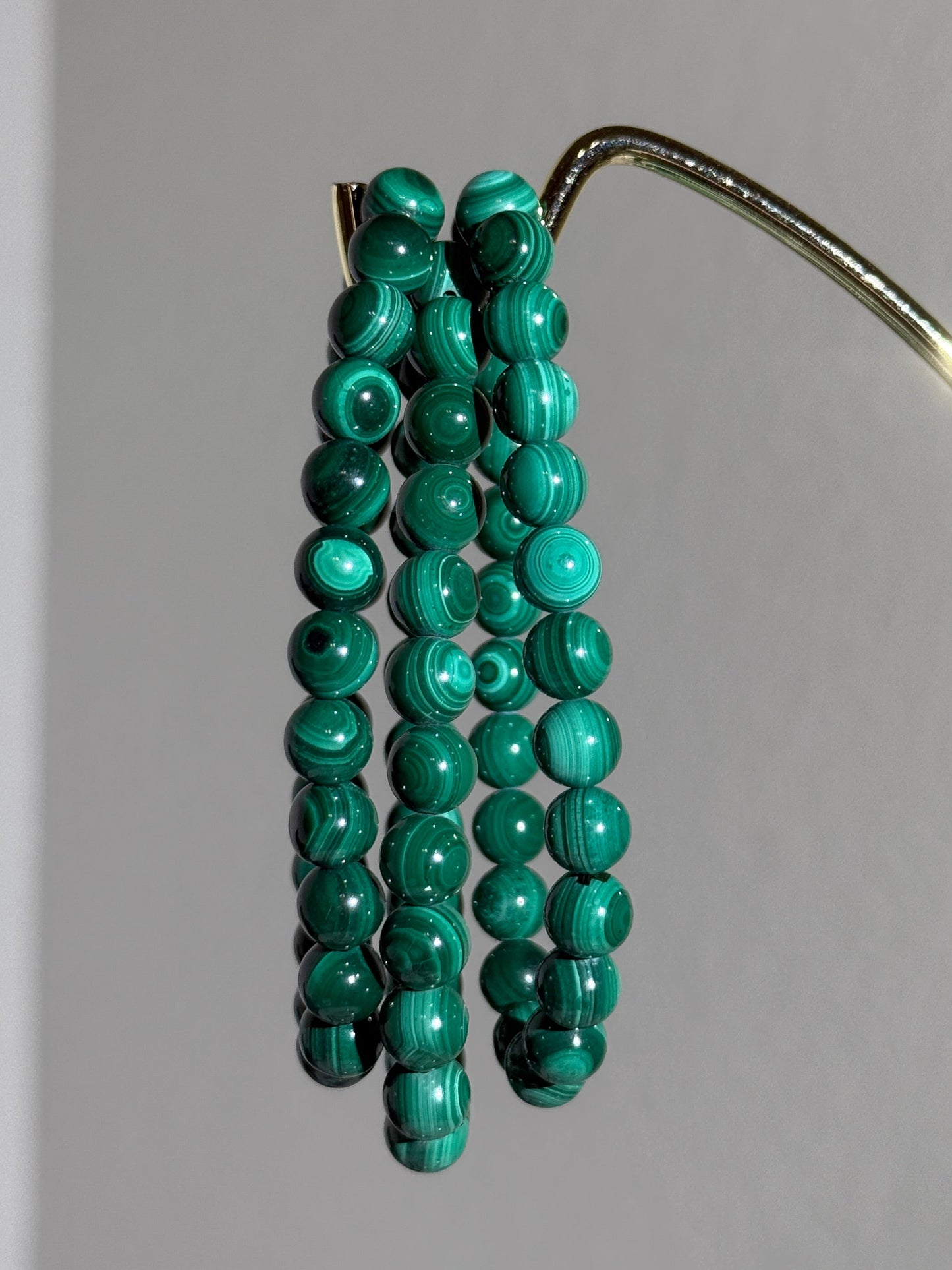 High Quality Orbicular Malachite Bracelets, 7.5mm
