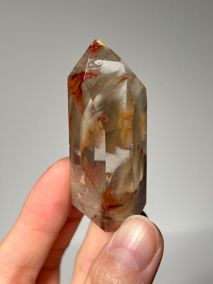 High Quality Water Clear Peachy Amphibole Quartz Tower, Brazil
