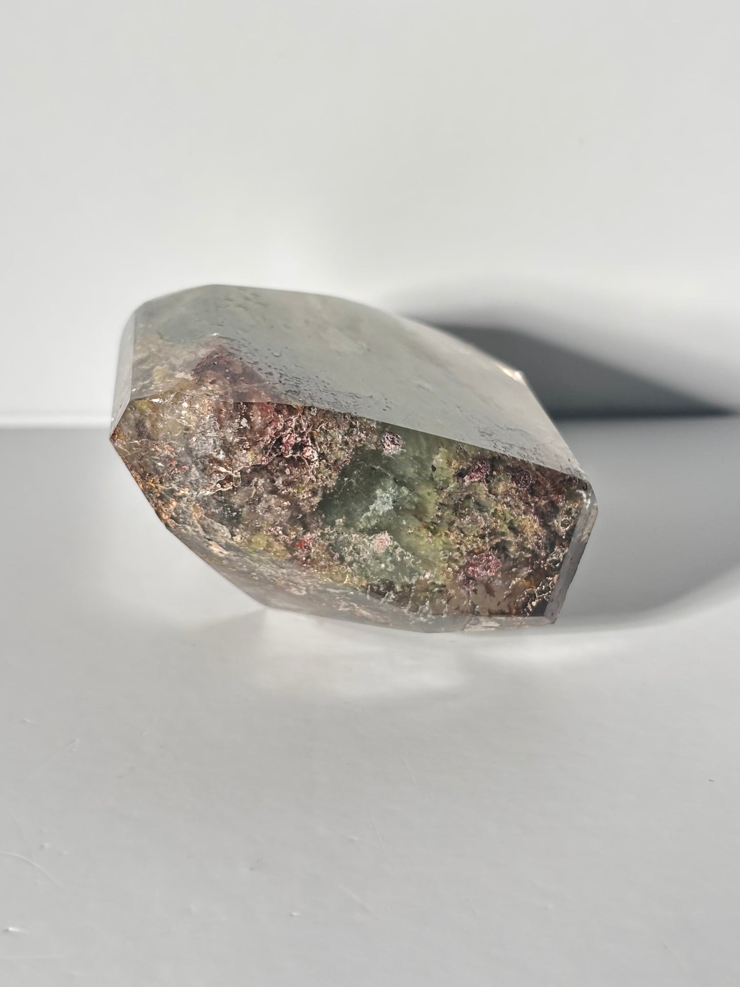 Large Collector’s Grade Bicolor Epidote x Green Amphibole Quartz Tower, Zambia