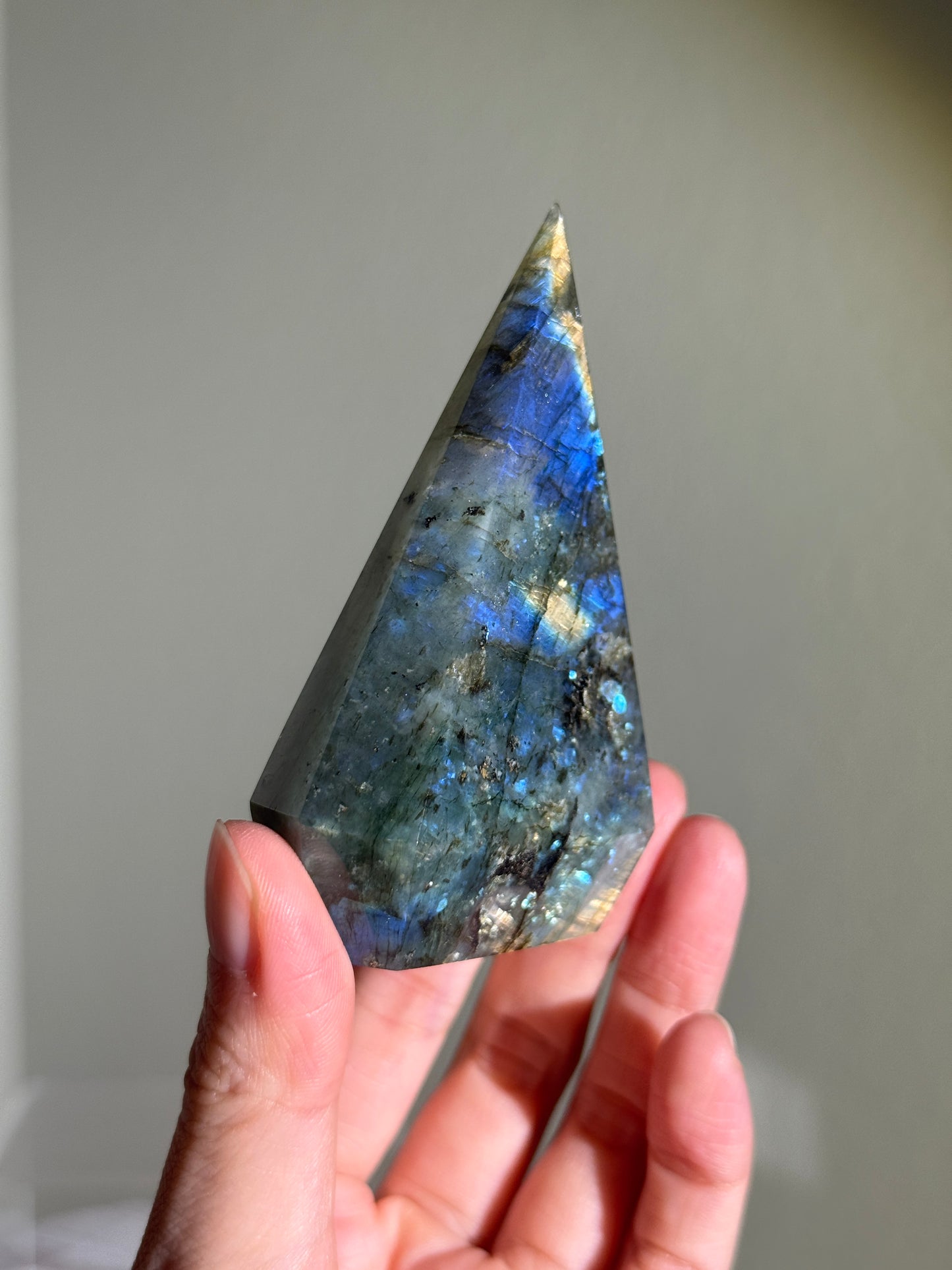 Gorgeous Blue Labradorite Pyramid, Madagascar