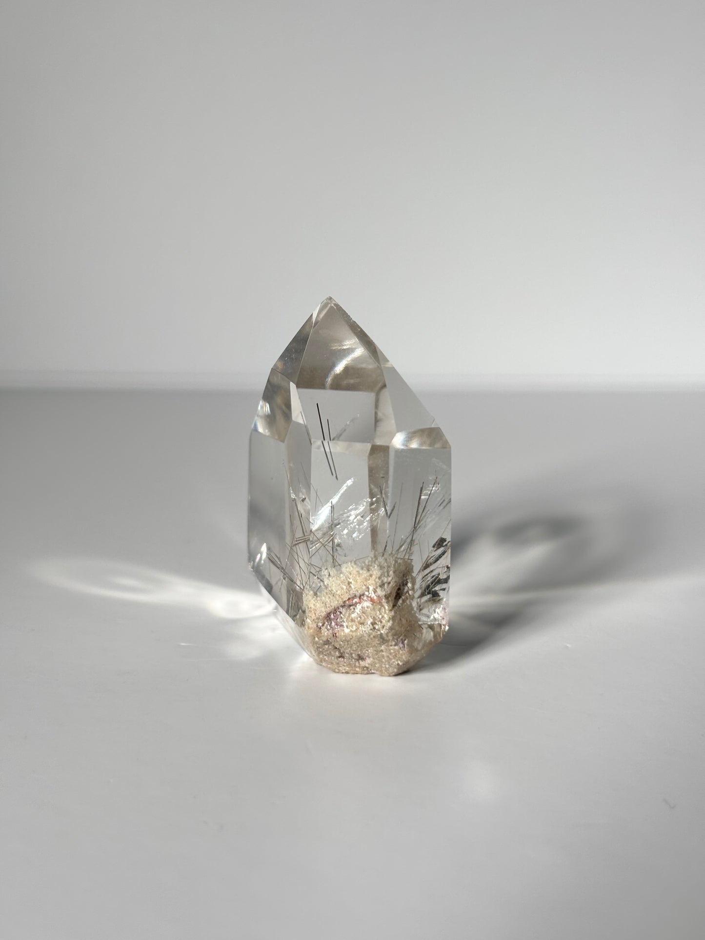 High Quality Water Clear Silver Rutile x White Lodalite Quartz Tower, Brazil