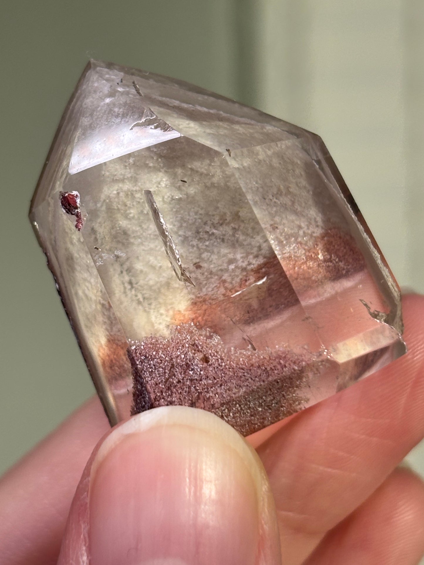 High Quality Pink White Phantom Lodalite Quartz Tower, Brazil