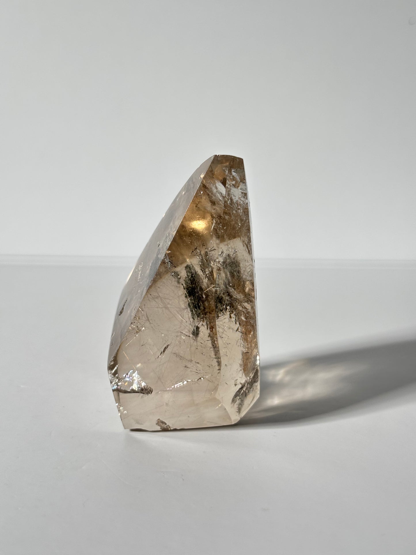 Spooky Black Rutile on Lodalite In Smoky Quartz Flame, Brazil